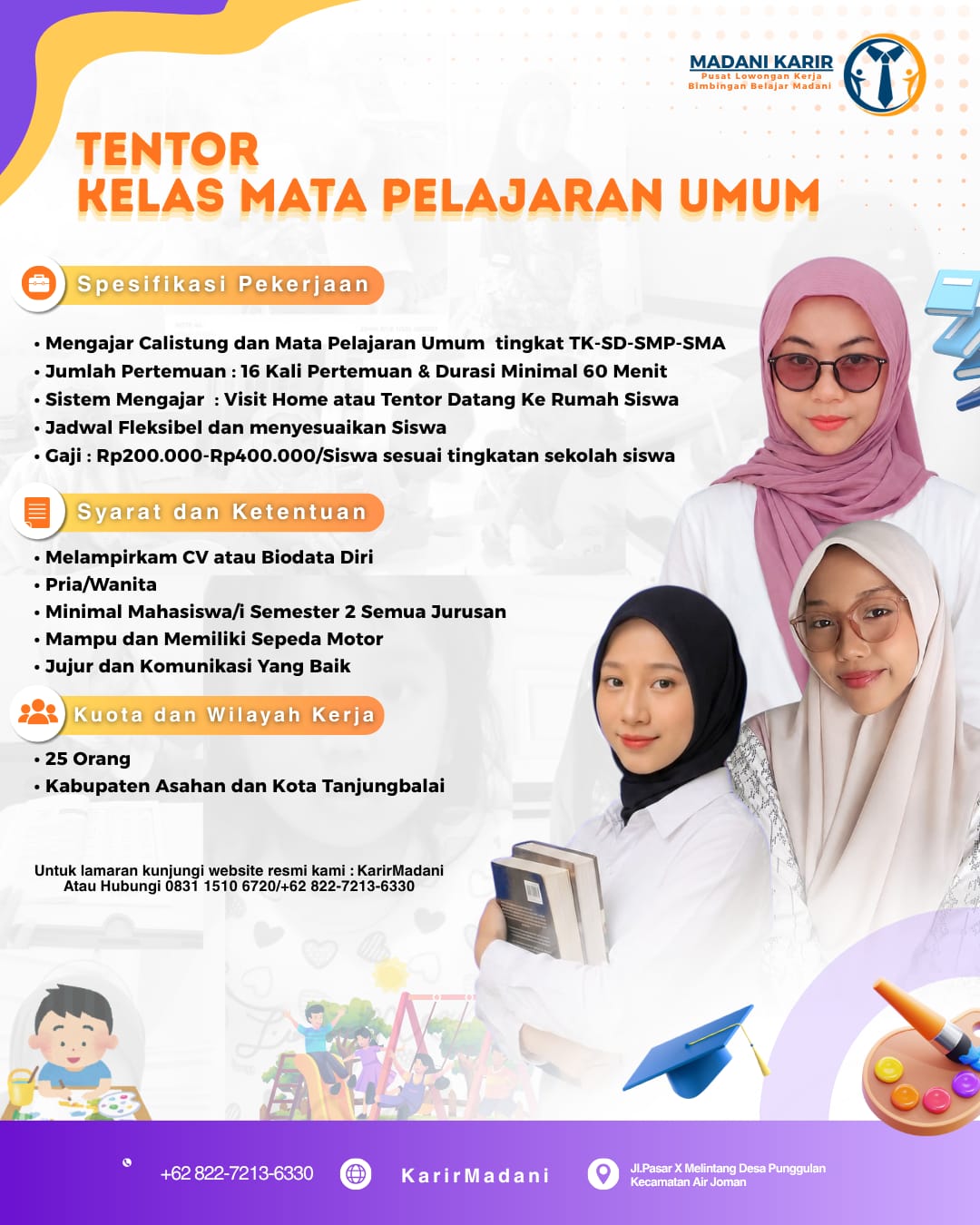 Info Lowongan Tentor Kelas Mata Pelajaran Umum